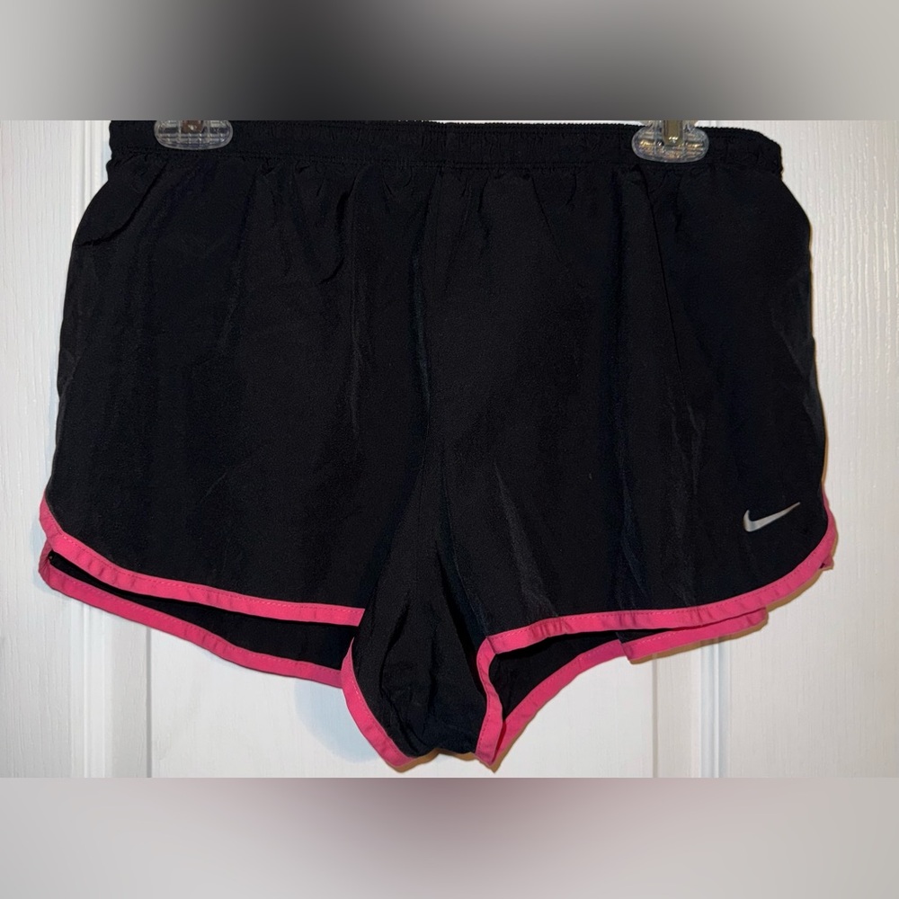 Nike Black Pink Trim Dri Fit Running Shorts Athletic Size L